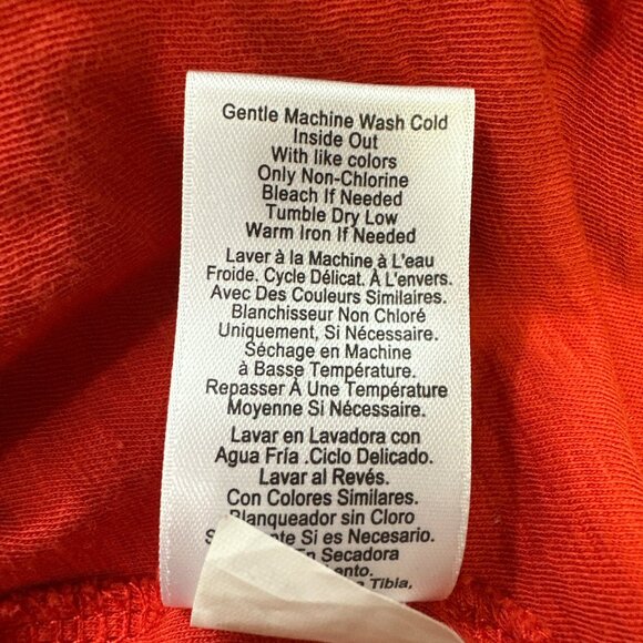 NATION LTD Habiba Fancy Tee Rouge Size XL Smocking Ruffles Pima Cotton - Picture 12 of 14